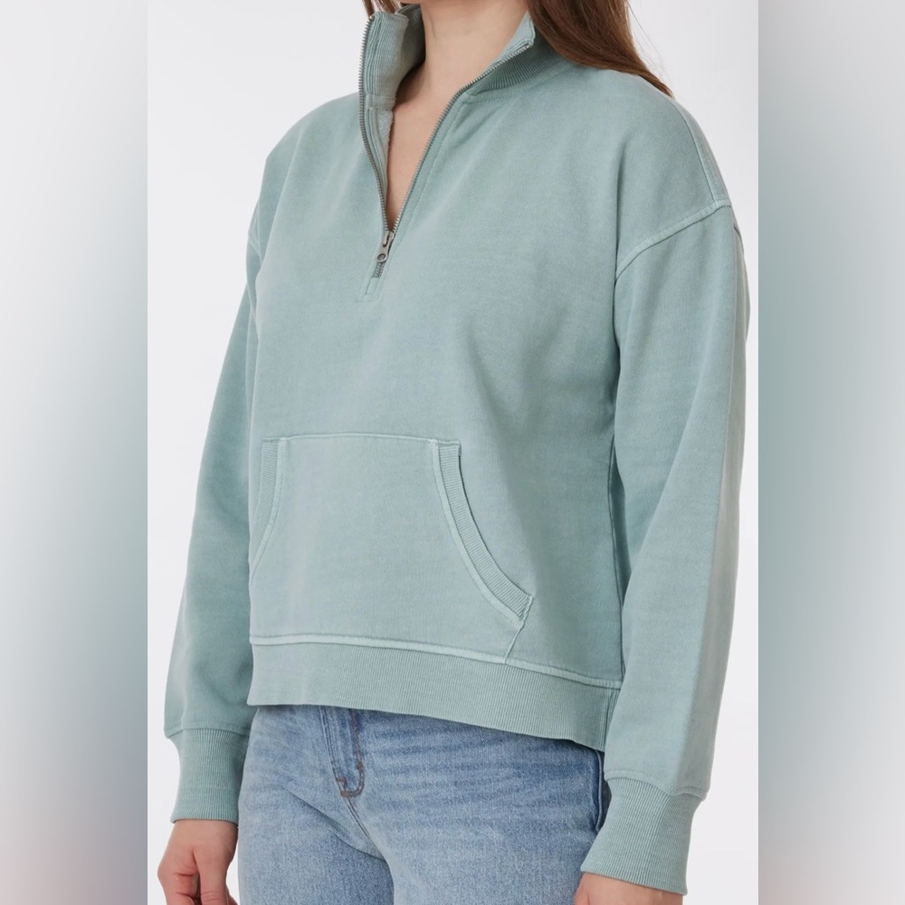 C & C California Sunwashed Fleece Quarter Zip Sweatshirt - Picture 3 of 6